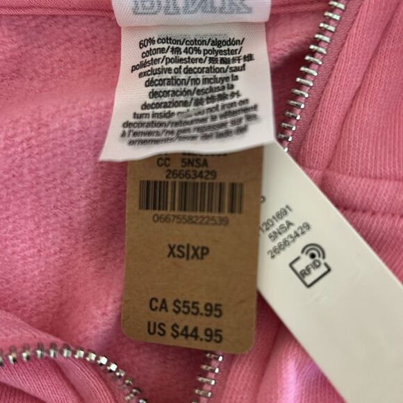 Victoria’s Secret PINK full zip sweatshirt Color Pink, Size XS, NWT - Picture 9 of 9